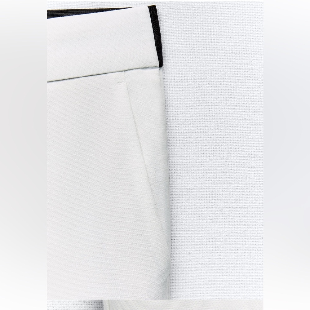 Zara white jogger waist pants with black elastic band - Picture 14 of 16